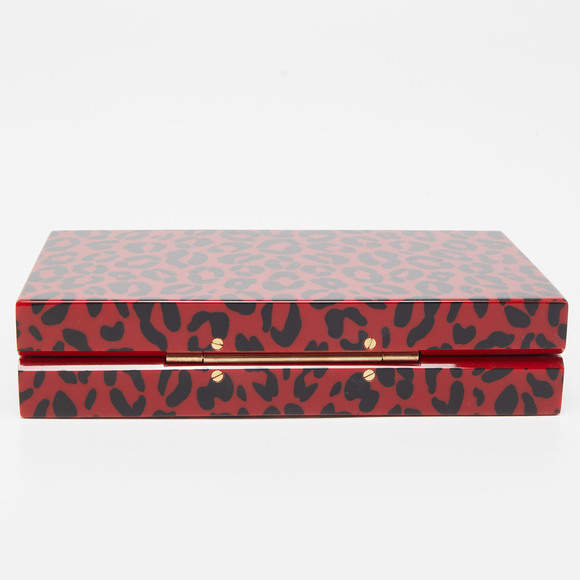 CHARLOTTE OLYMPIA Red/Black Leopard Print Perspex Pandora Classic Box Clutch - Picture 7 of 8